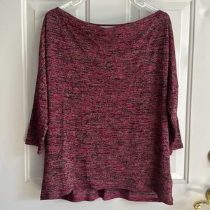 Dana Buchman Women’s Lightweight‎ Sweater 3/4 Sleeve Cowl Neck Sparkle L